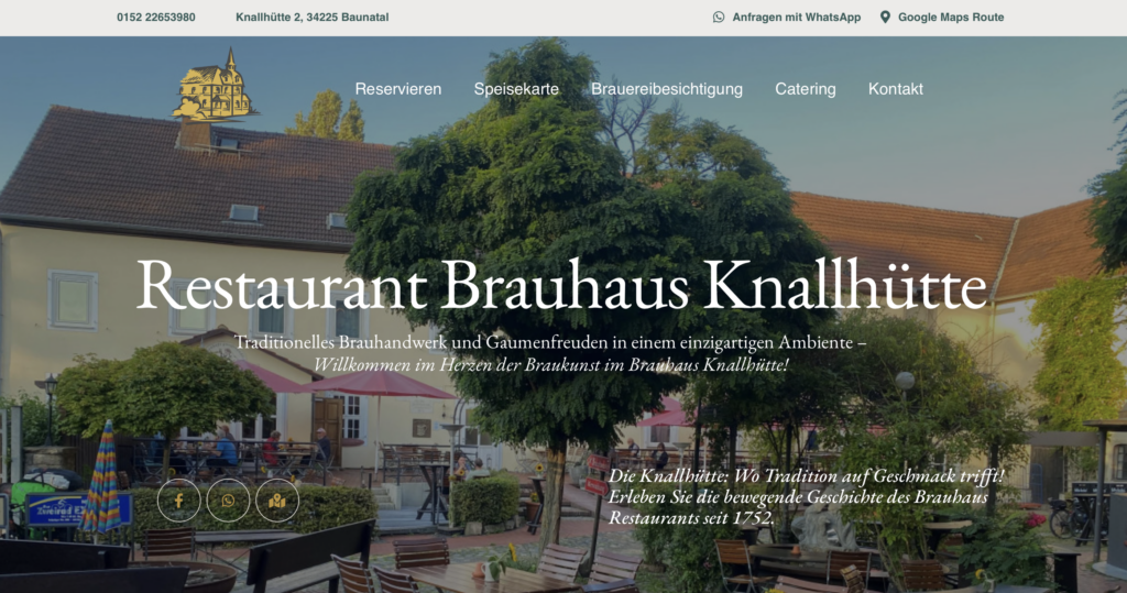 Design für Brauhaus Knallhütte von Bopp Webdesign